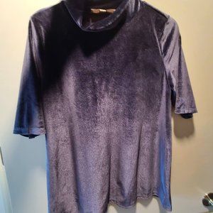 LOFT Velvet Mockneck Short Sleeve Top
